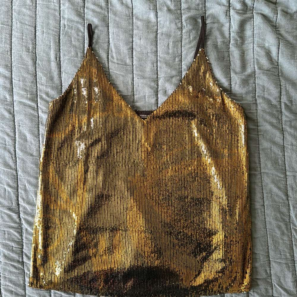 Scotch & Soda Sequin Tank Medium Gold